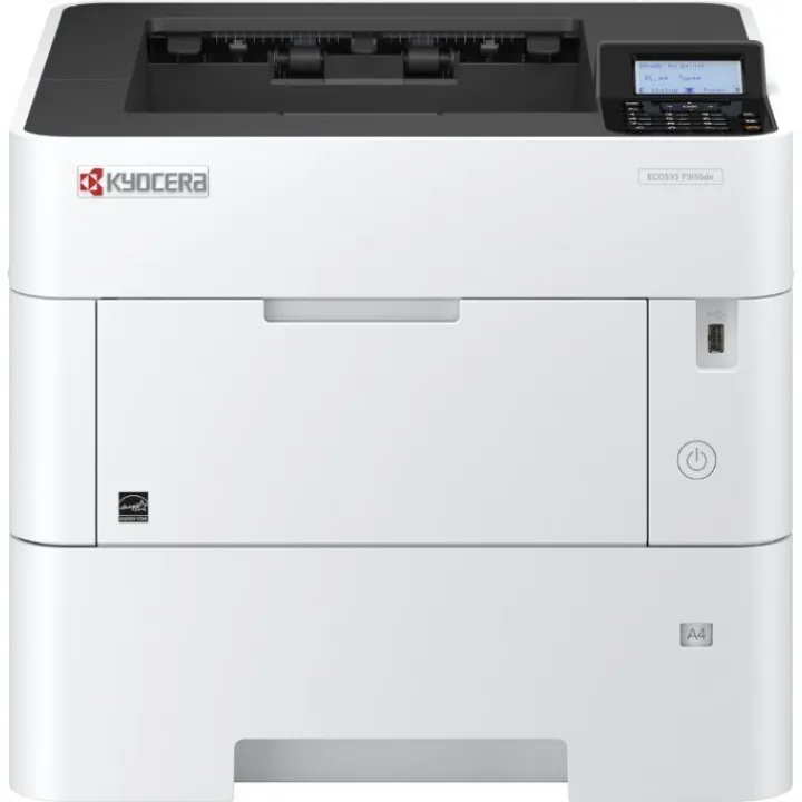 Принтер лазерный Kyocera P3155dn + картридж,  черно-белый, цвет белый