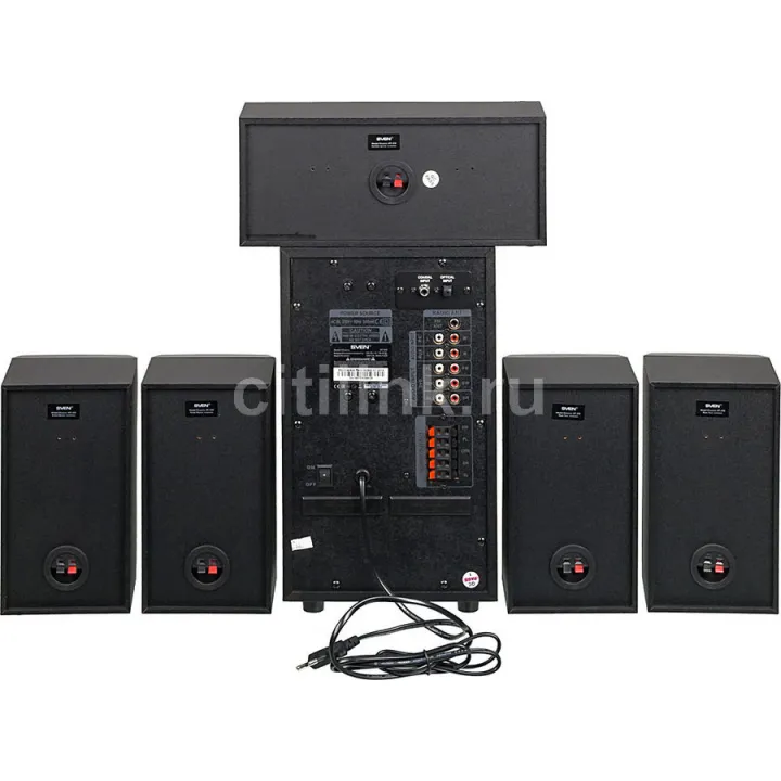 Колонки Sven HT-210,  5.1,  черный